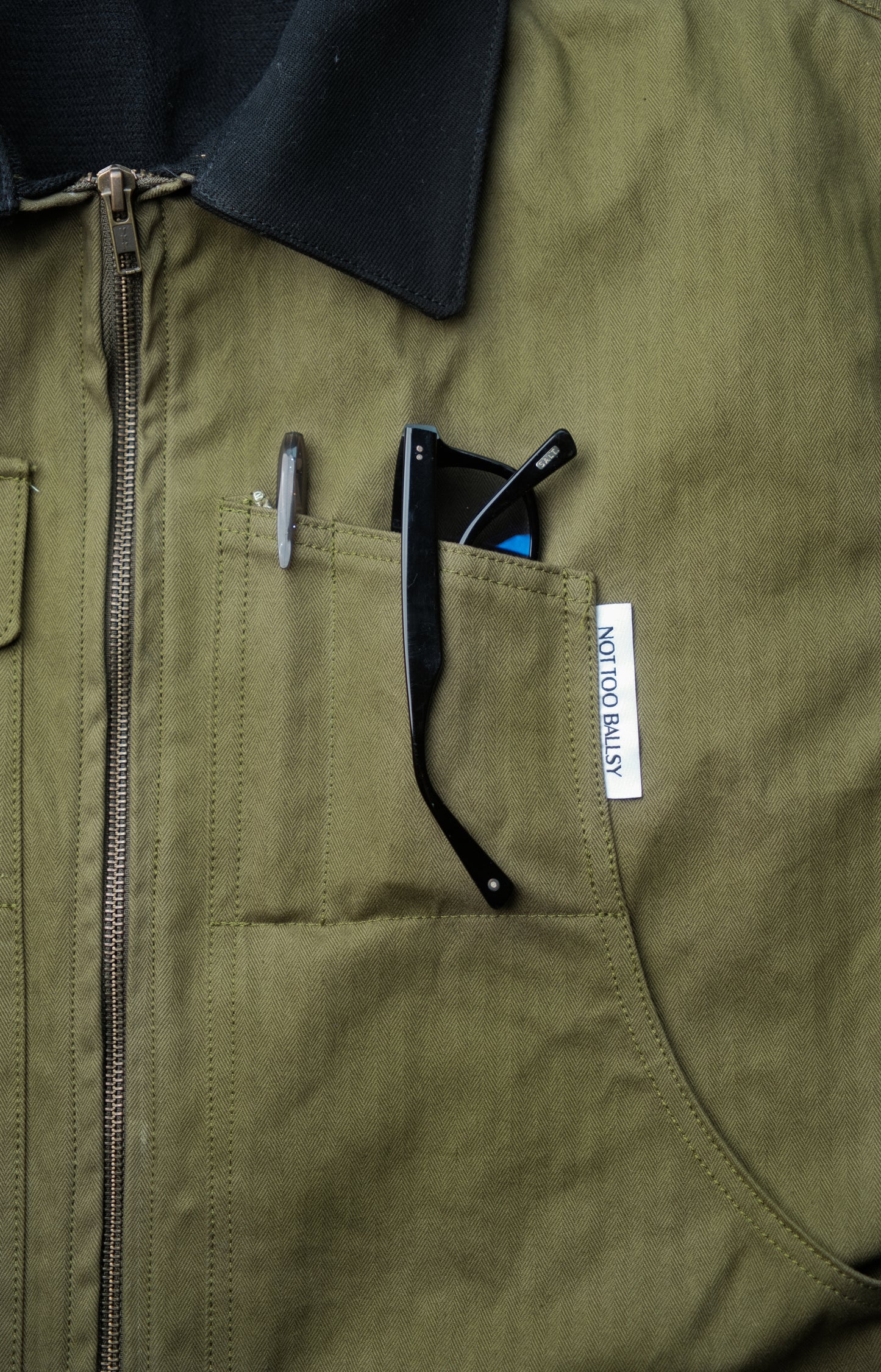 NTB x Menswearplease Work Jacket herringbone avocado