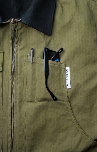NTB x Menswearplease Work Jacket herringbone avocado