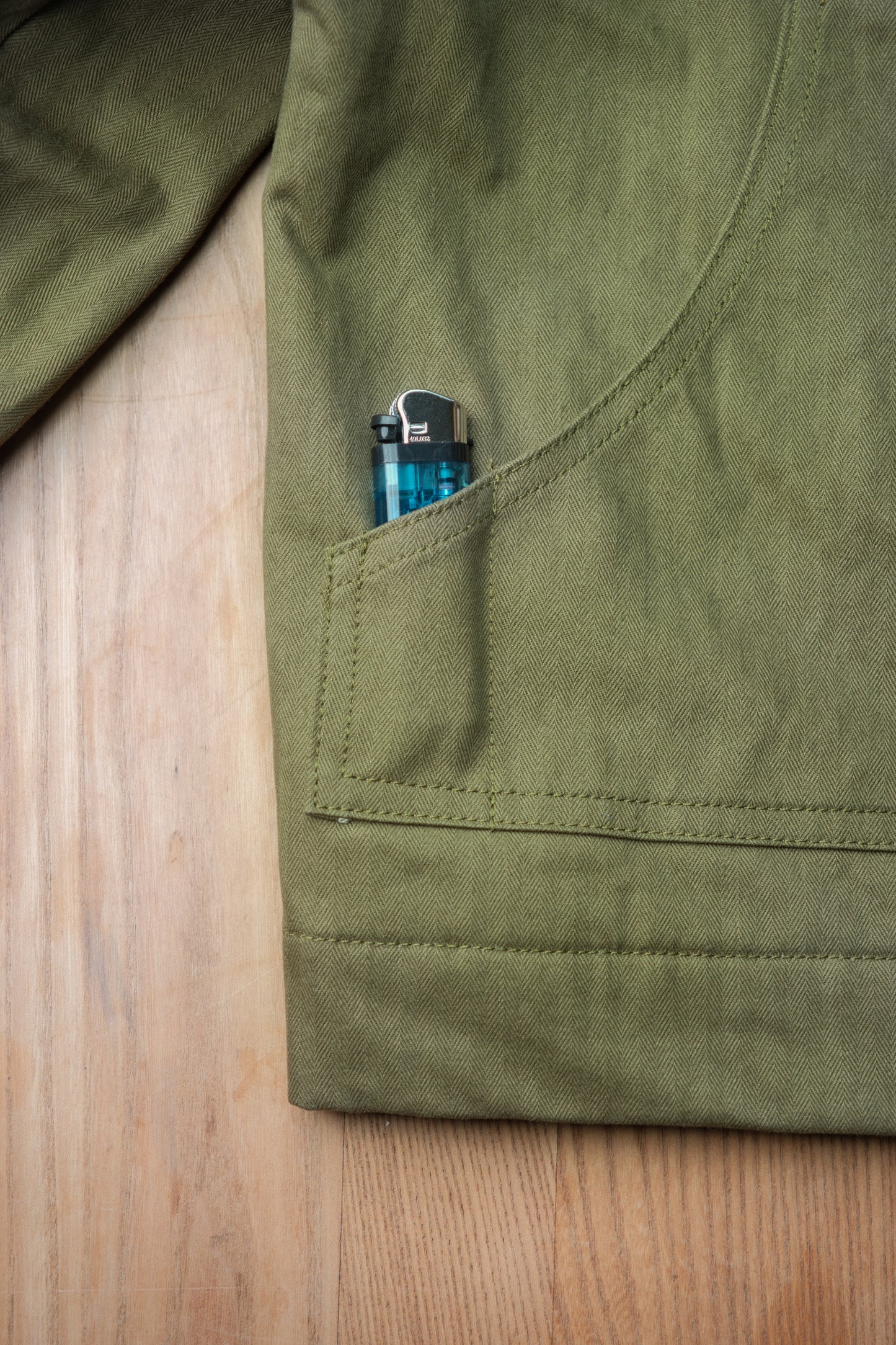NTB x Menswearplease Work Jacket herringbone avocado