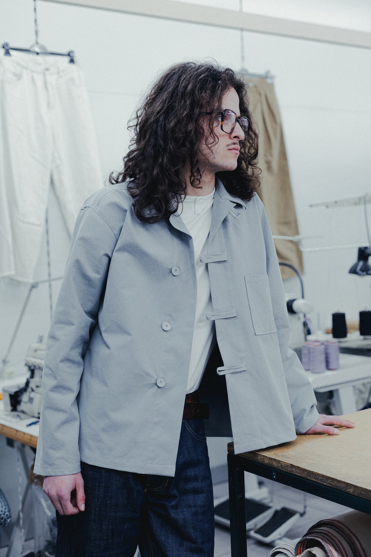 SAILOR OVERSHIRT GREY TWILL