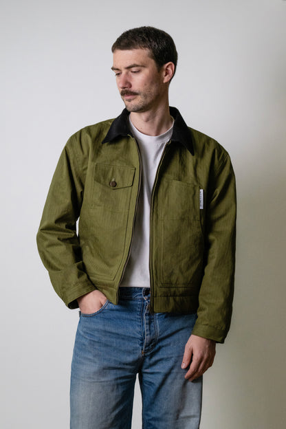 NTB x Menswearplease Work Jacket herringbone avocado