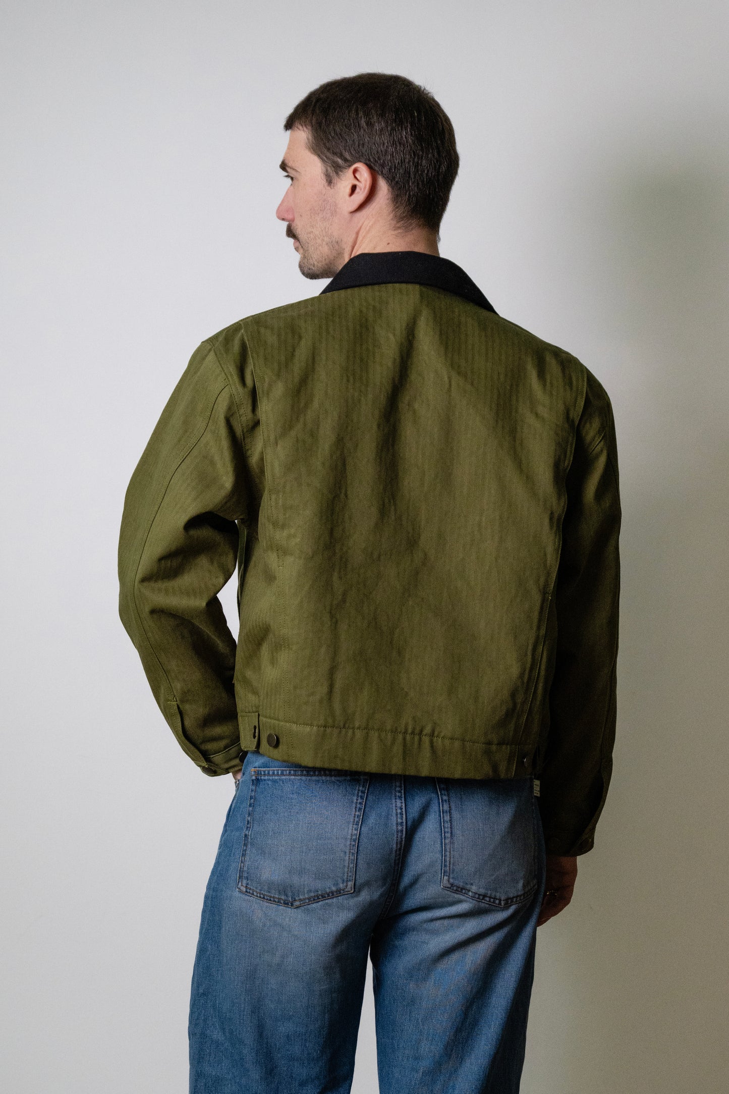 NTB x Menswearplease Work Jacket herringbone avocado