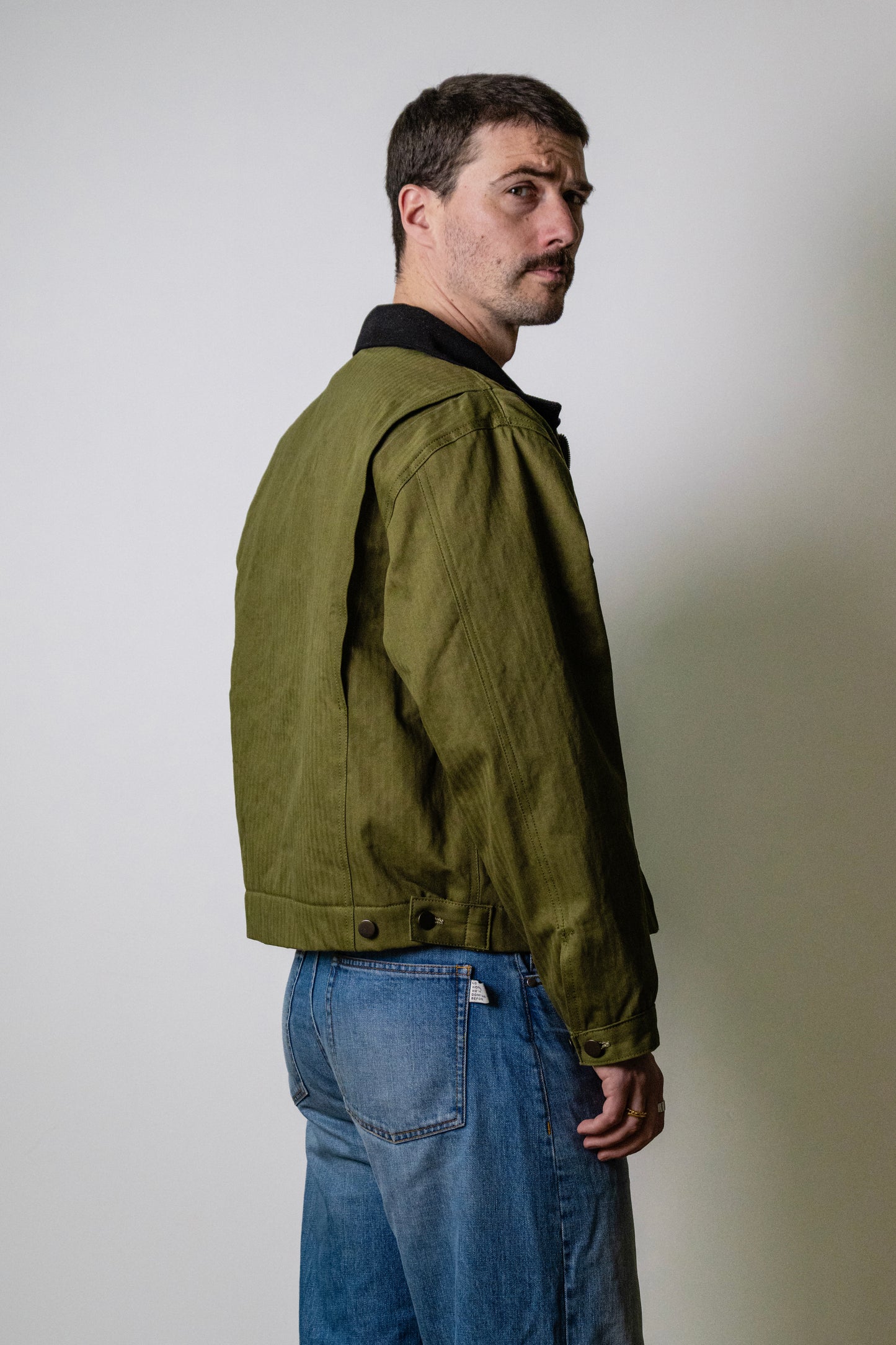 NTB x Menswearplease Work Jacket herringbone avocado