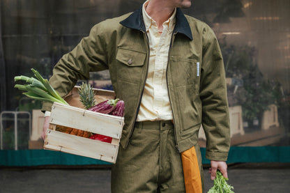 NTB x Menswearplease Work Jacket herringbone avocado