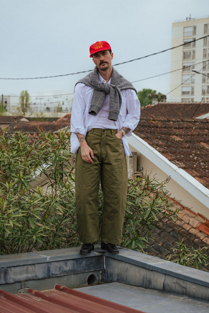 NTB x Menswearplease Work Pant herringbone avocado