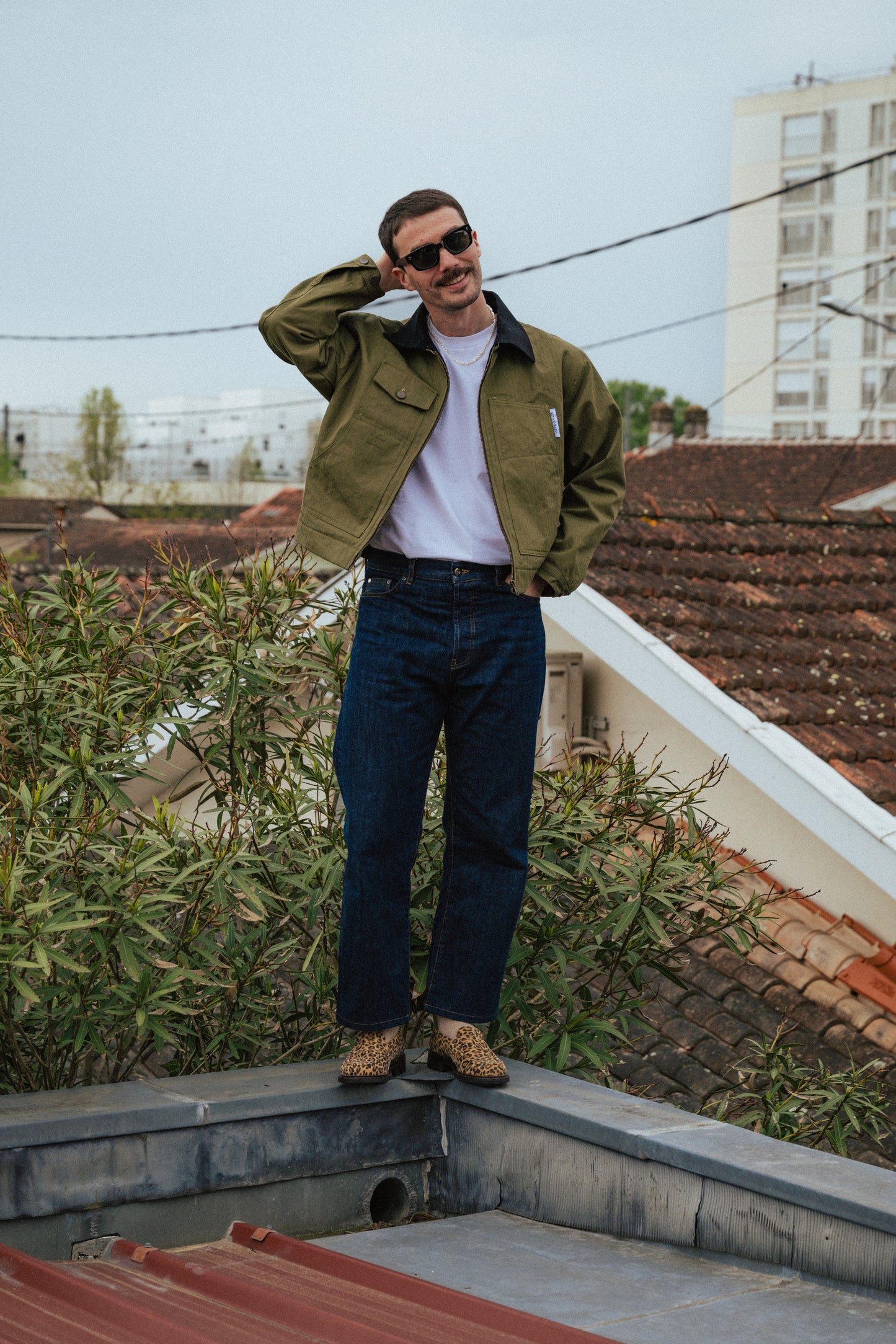 NTB x Menswearplease Work Jacket herringbone avocado